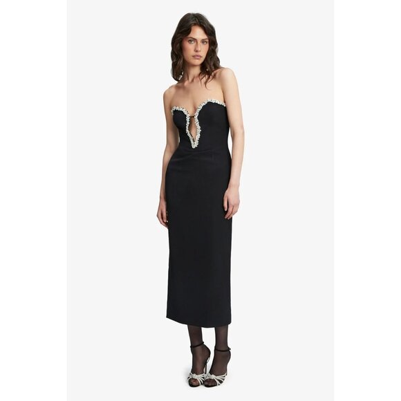 Bardot Black Midi Dress with Silver Accents - Picture 11 of 16